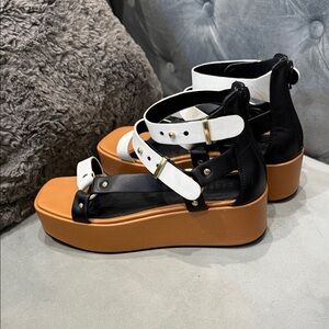 Cecelia New York Stylish Women's Black and White Sandals